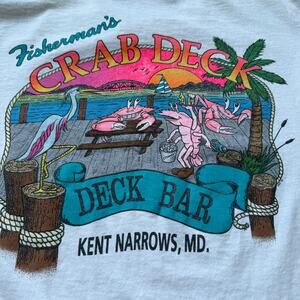Vintage 90s Crab Deck Bar T-Shirt Fruit of the Loom Made in USA L